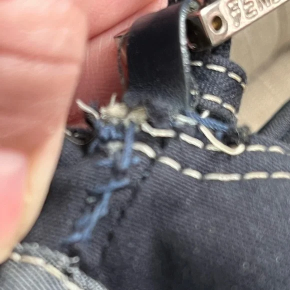 Fendi Navy Blue Fold-Over Baguette Bag - Picture 11 of 15